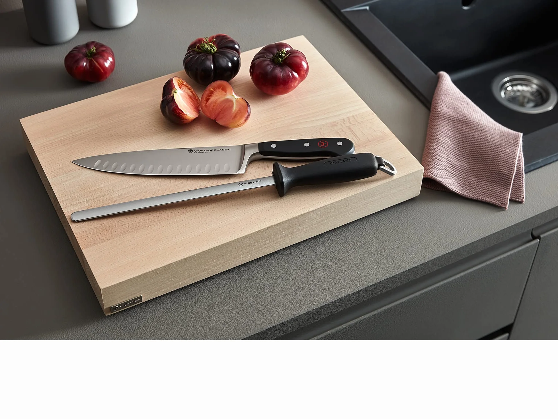 WÜSTHOF Diamant-Schärfstab 23 cm, Schwarz / Silber
