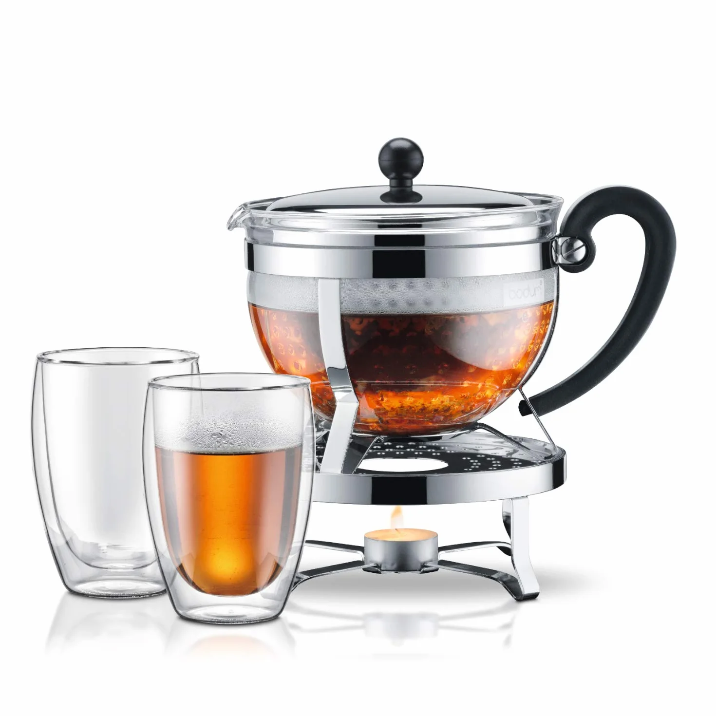 Bodum CHAMBORD: Teebereiter mit Edelstahlfilter und Edelstahldeckel, 1.3 l, 1921-16-6, Shiny