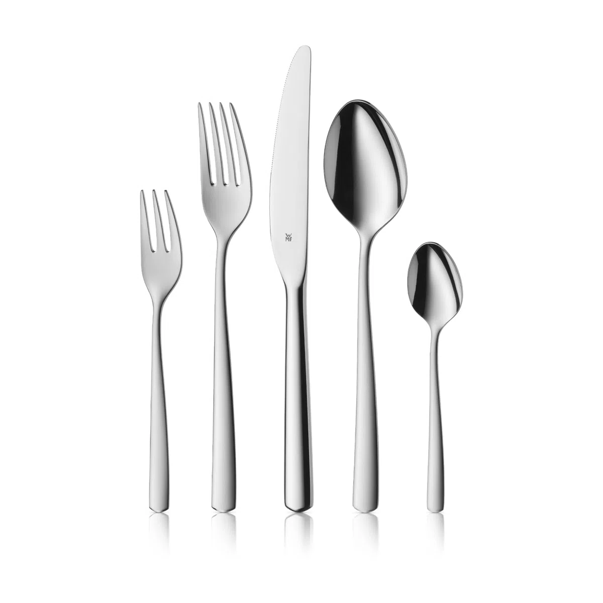 WMF Boston Besteckset 60-teilig für 12 Personen – Cromargan Edelstahl 18/10, poliert und rostfrei, spülmaschinenfest, Monobloc-Messer mit langlebiger Schärfe, elegantes Essbesteck für Alltag und Gäste