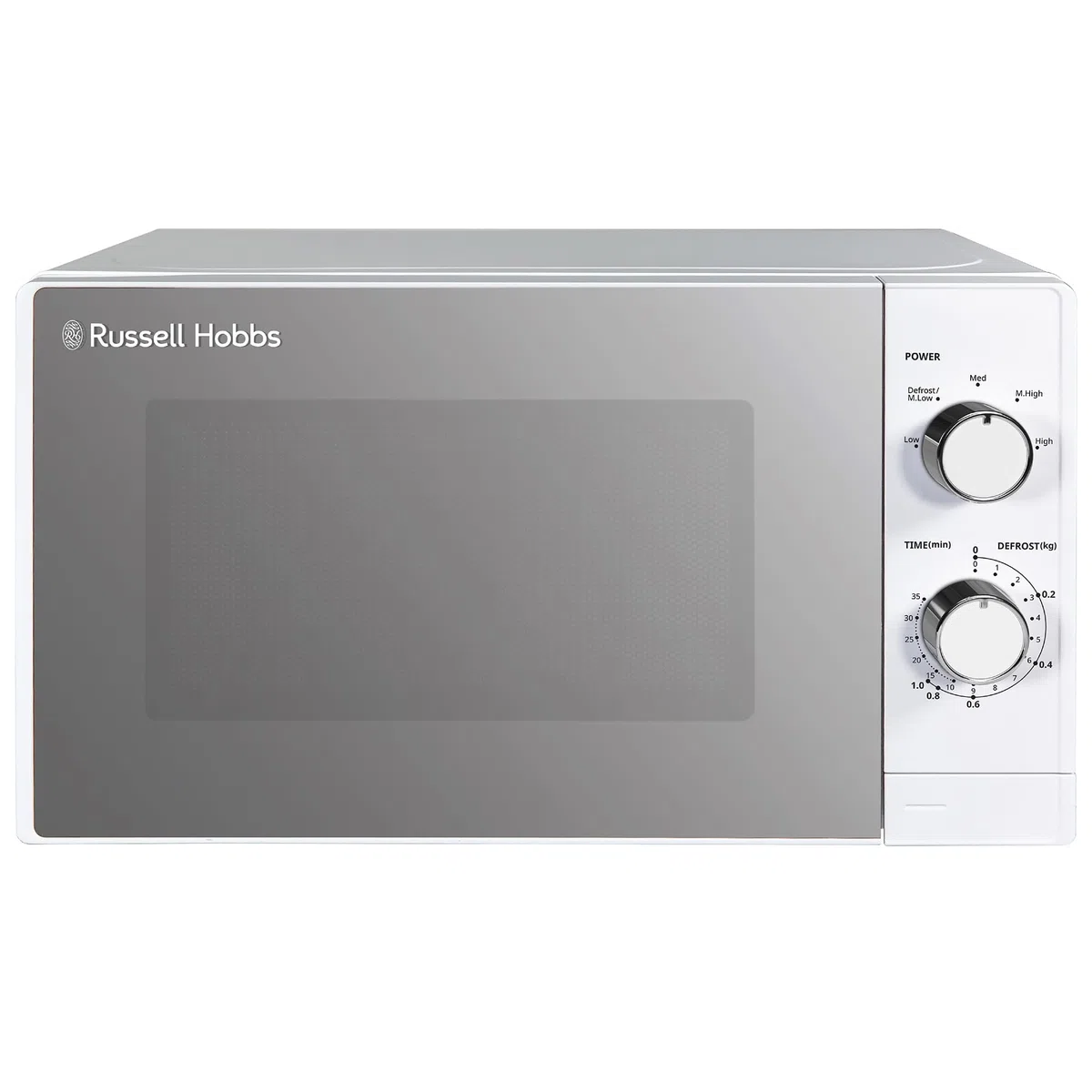 Russell Hobbs Hand-Mikrowelle 20 Liter 800 W, 5 Leistungsstufen, integrierter Timer und Auftaufunktion, leicht zu reinigen RHM2027