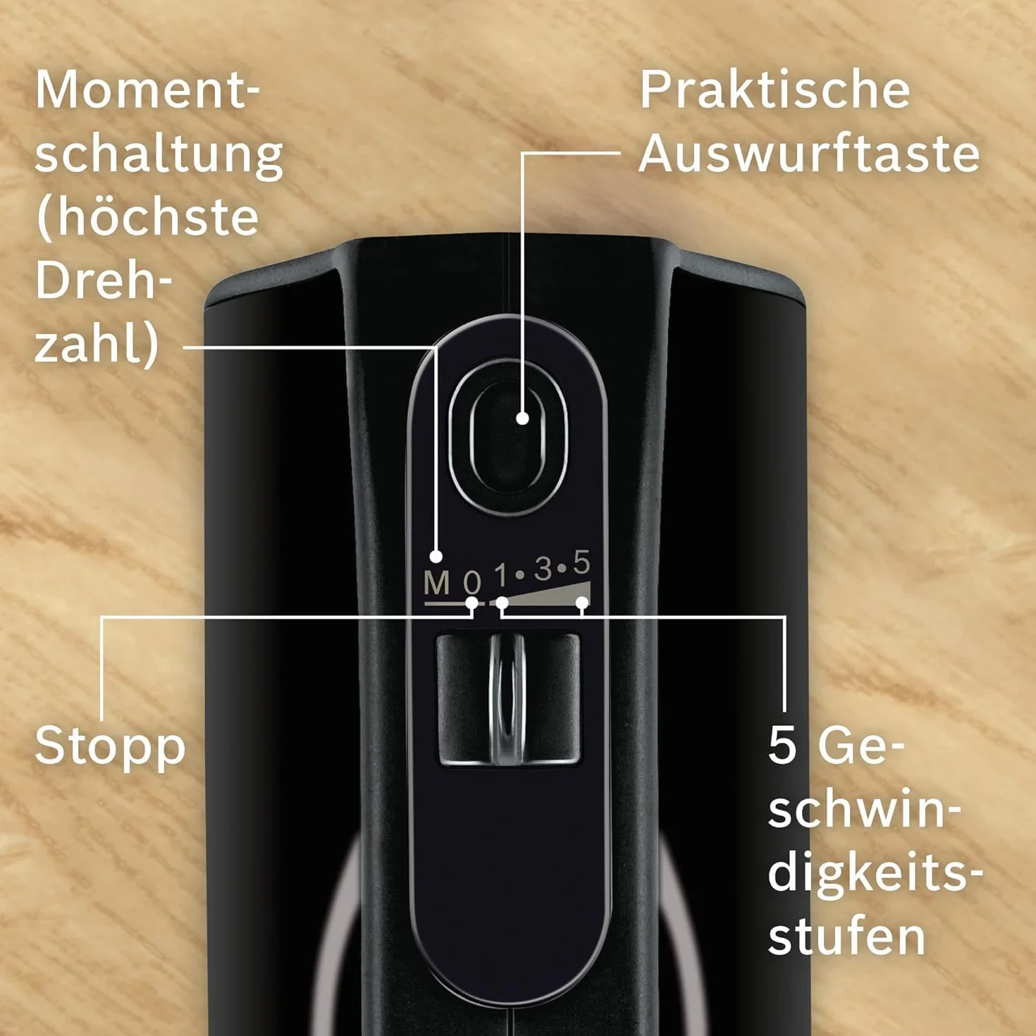 Bosch Handrührer Home Professional Styline MFQ4980B, 5 Stufen, 2 Edelstahl Rührbesen- und Knethaken, Mixstab Edelstahl, Universalzerkleinerer, 850 W, schwarz/dark silver