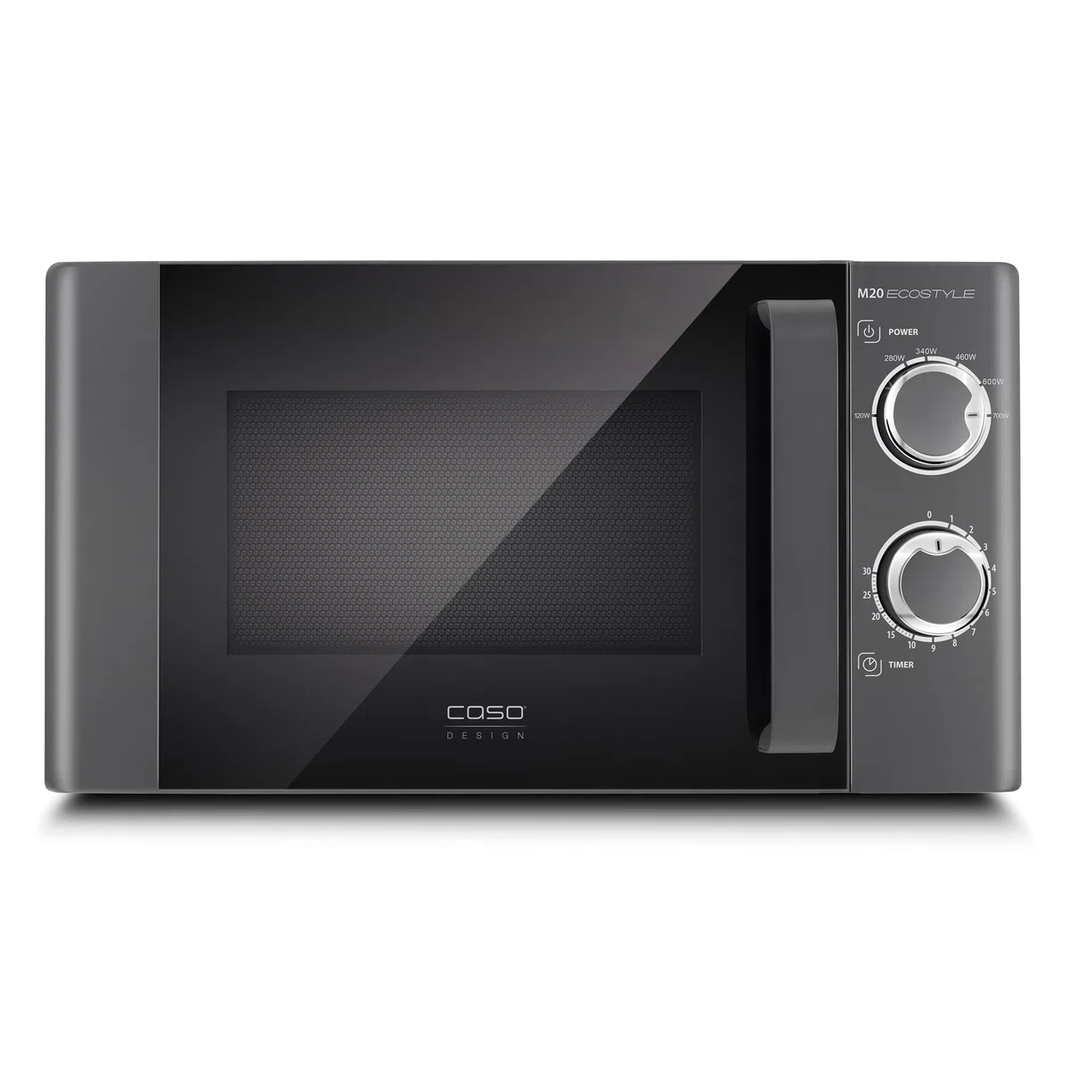 CASO M20 Ecostyle, Mikrowelle, 20 L Garraum, 700 Watt Leistung, anthrazit | einfache Bedienung, Drehteller Ø 24,5cm