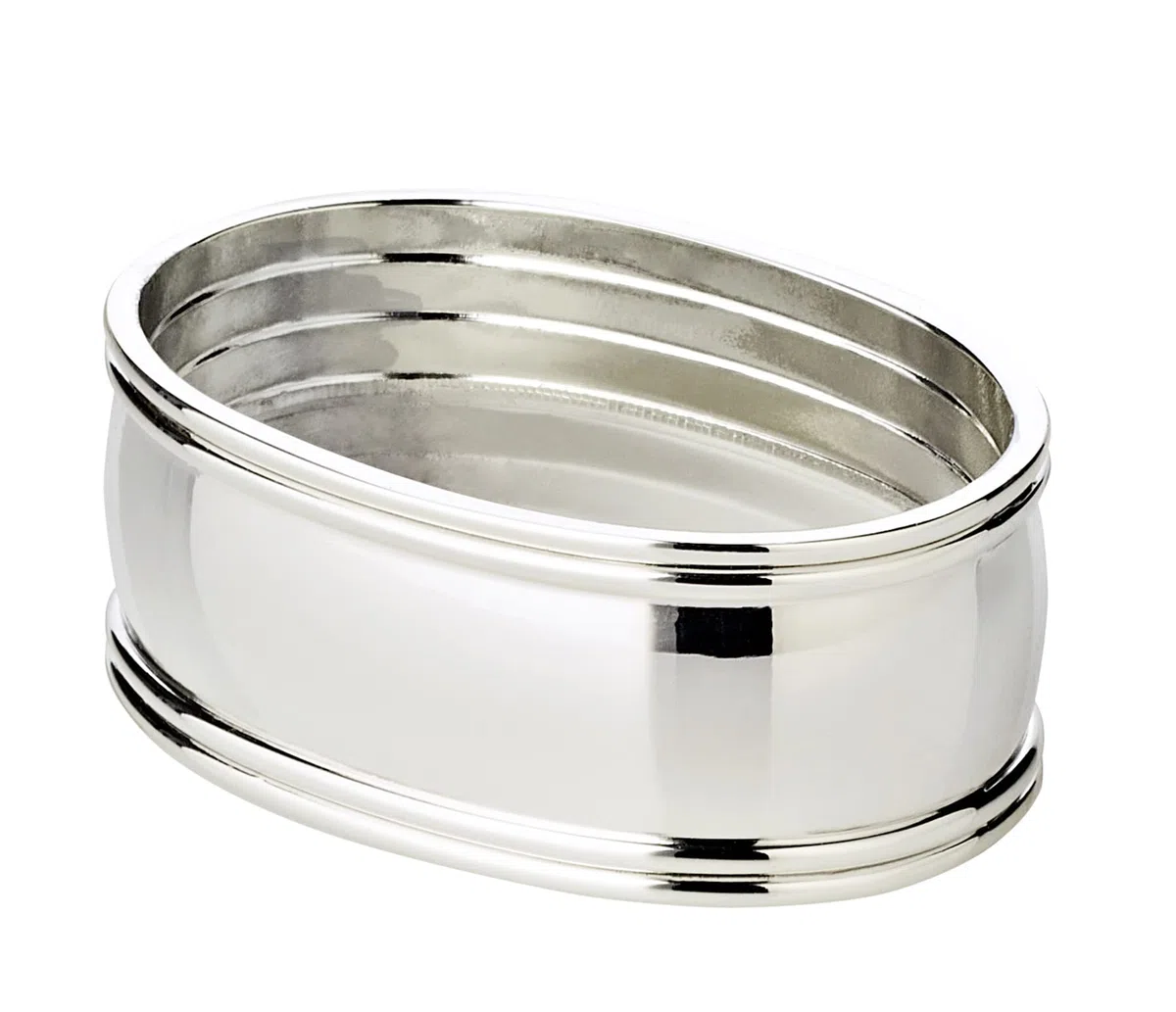 EDZARD 6er Set Serviettenring Faden, Länge 6 cm, edel versilbert, anlaufgeschützt
