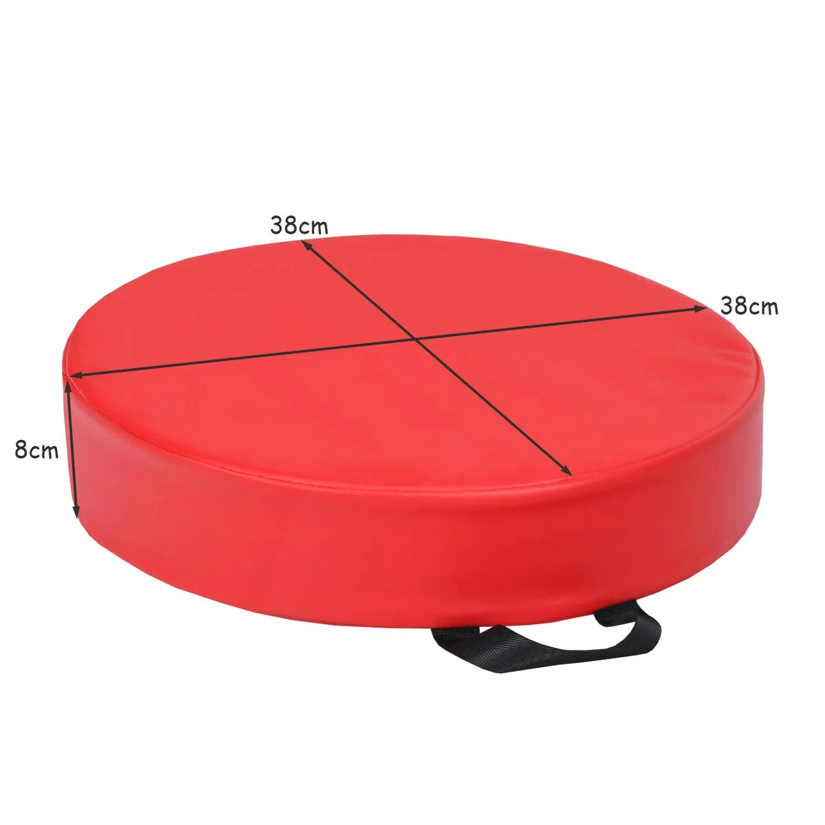 DREAMADE 6 PCS Bodenkissen mit Griff, Rundkissen aus Schaumstoff & PU, Stuhlkissen Sitzkissen für Kinder zur Farberkennung, Für Wohnzimmer, Kinderzimmer, Esszimmer, Garten (Rund, Bunt)